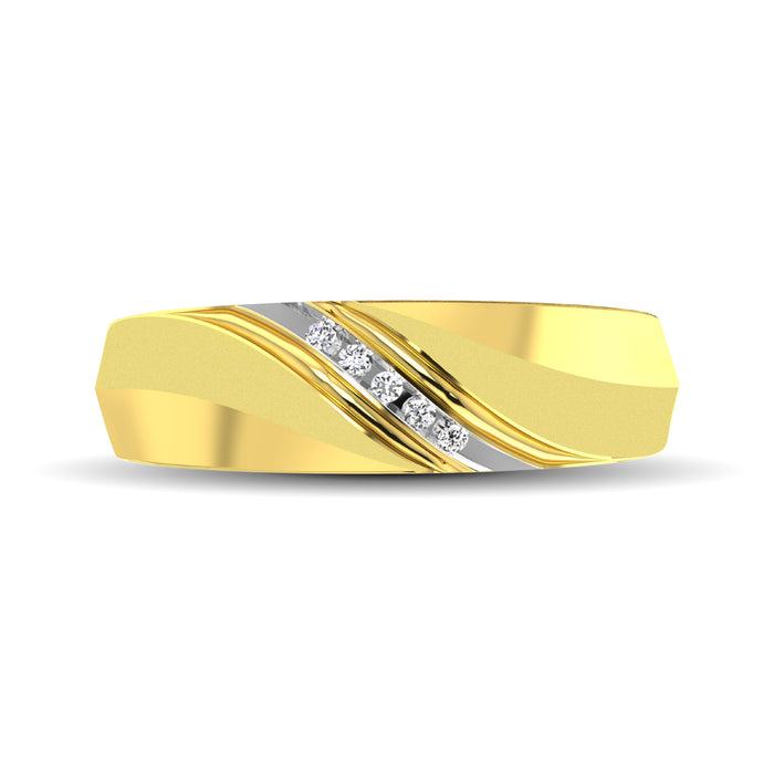 Men's 1/20 Ctw. Diamond Slant Ring in 10K Yellow Gold