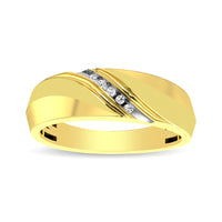 Thumbnail for Men's 1/20 Ctw. Diamond Slant Ring in 10K Yellow Gold