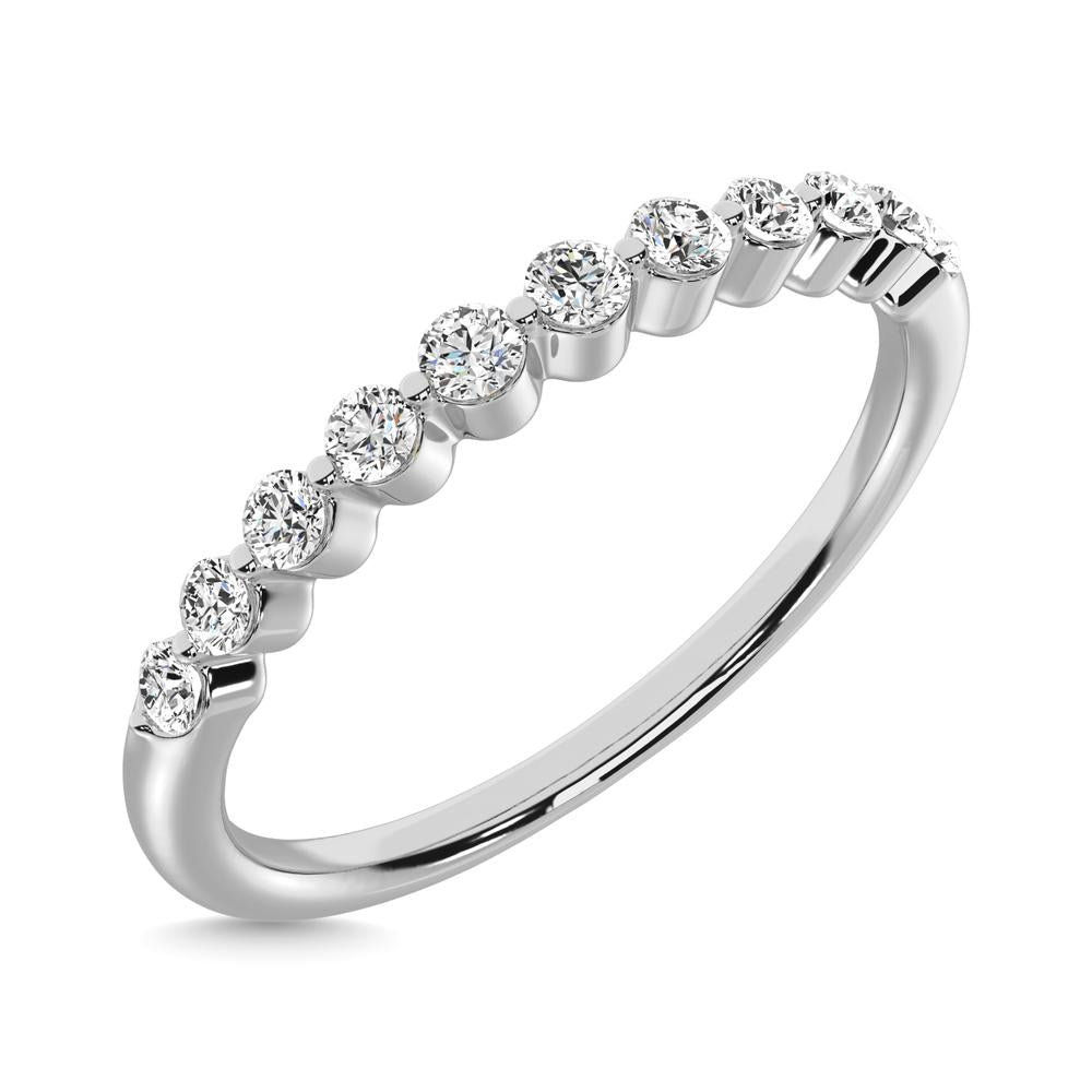14K White Gold Diamond 1/4 Ctw Stackable Band