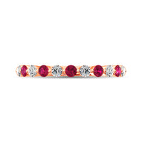 Thumbnail for Diamond 1/2 Ct.Tw. And Alternate Ruby Stack Band in 14K Rose Gold ( 6 Diamond and 5 Ruby )