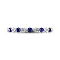 Thumbnail for Diamond 1/2 Ct.Tw. And Blue Sapphire Stack Band in 14K White Gold ( 6 Diamond and 5 Blue Sapphire )