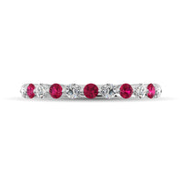 Thumbnail for Diamond 1/2 Ct.Tw. And Ruby Stack Band in 14K White Gold ( 6 Diamond and 5 Ruby )
