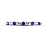 Thumbnail for Diamond 7/8 Ct.Tw. And Blue Sapphire Stack Band in 14K White Gold ( 6 Diamond and 5 Blue Sapphire )