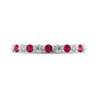 Thumbnail for Diamond 7/8 Ct.Tw. And Ruby Stack Band in 14K White Gold ( 6 Diamond and 5 Ruby )