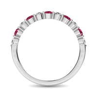 Thumbnail for Diamond 7/8 Ct.Tw. And Ruby Stack Band in 14K White Gold ( 6 Diamond and 5 Ruby )