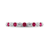 Thumbnail for Diamond 1 Ct.Tw. And Ruby Stack Band in 14K White Gold ( 6 Diamond and 5 Ruby )