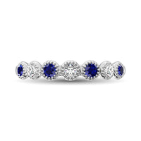 Thumbnail for Diamond 1/5 Ct.Tw. And Blue Sapphire Stack Band in 14K White Gold ( 3 Diamond and 4 Blue Sapphire )