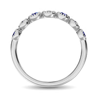 Thumbnail for Diamond 1/5 Ct.Tw. And Blue Sapphire Stack Band in 14K White Gold ( 3 Diamond and 4 Blue Sapphire )
