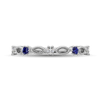 Thumbnail for Diamond 1/5 Ct.Tw. And Blue Sapphire Stackable Band in 14K White Gold