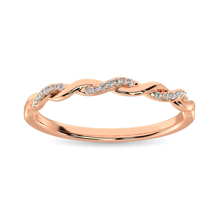 10K Rose Gold 1/20 Ctw Diamond Annivesary Band