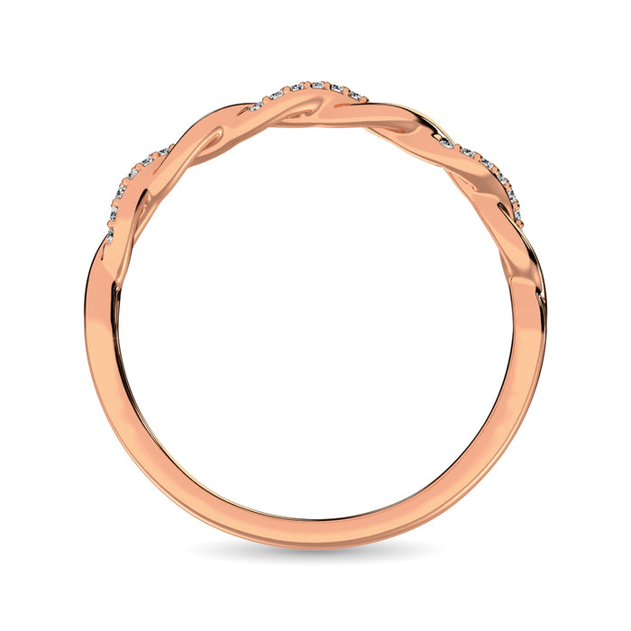 10K Rose Gold 1/20 Ctw Diamond Annivesary Band