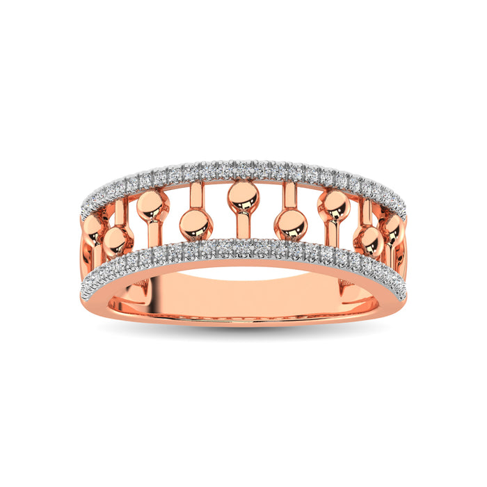 10K Rose Gold 1/4 Ct.Tw. Diamond Fashion Ring