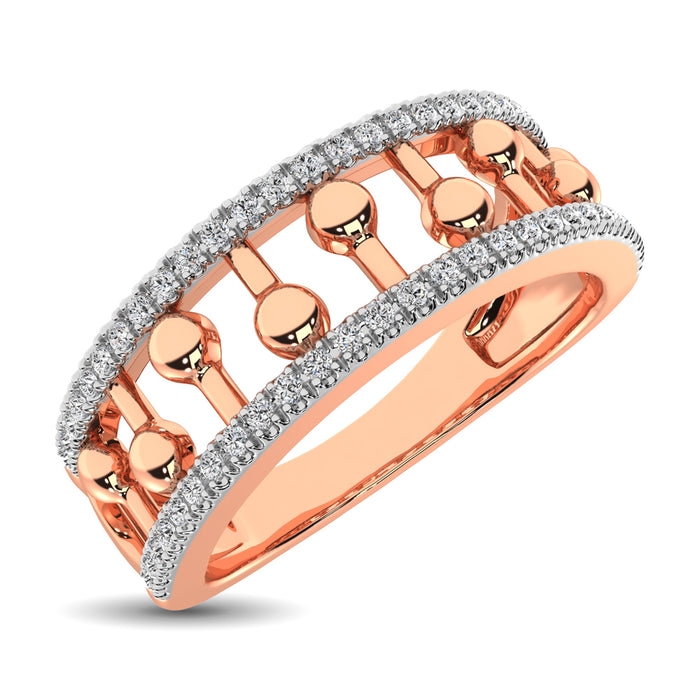 10K Rose Gold 1/4 Ct.Tw. Diamond Fashion Ring