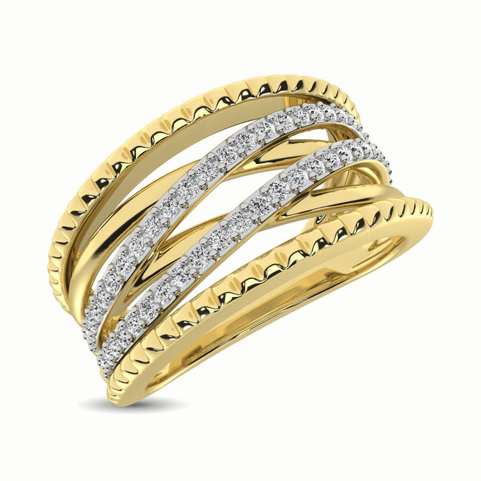 14K Yellow Gold 1/3 Ct.Tw. Diamond Fashion Ring