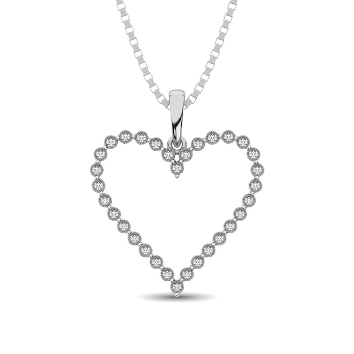 Sterling Silver 1/10 Ct.Tw. Diamond Heart Pendant