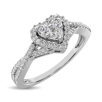 Thumbnail for 10K White Gold 1/4 Ct.Tw. Diamond Heart Ring