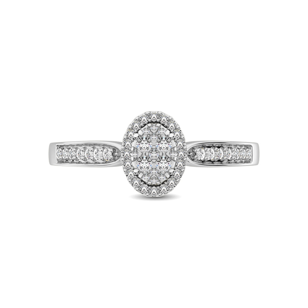 10K White Gold 1/4 Ct.Tw. Diamond Heart Ring