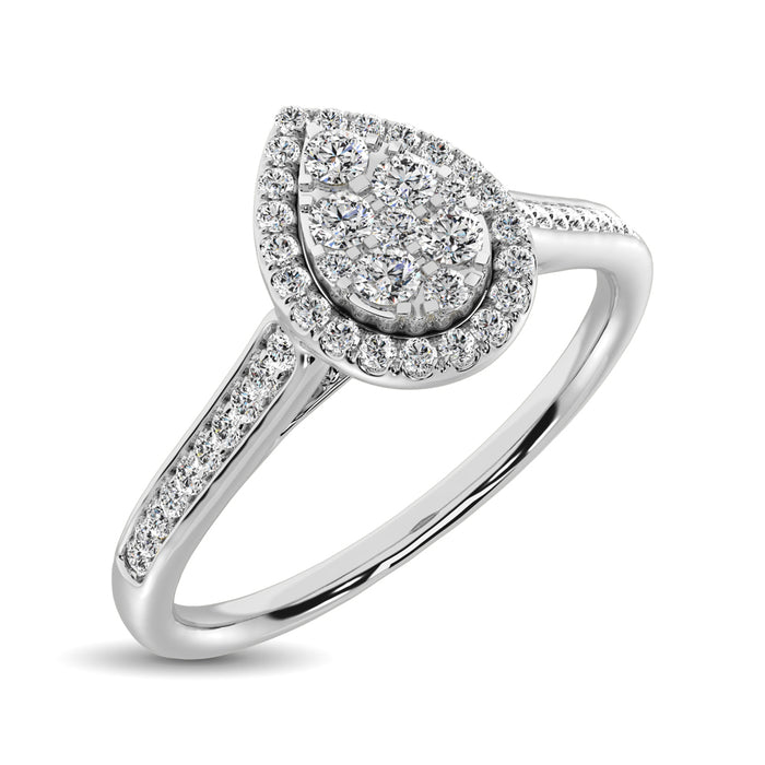 10K White Gold 1/4 Ct.Tw. Diamond Heart Ring