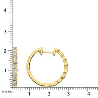 Thumbnail for 14K Yellow Gold 1/3 Ct.Tw. Diamond Hoop Earrings