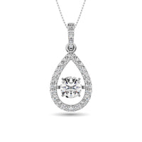 Thumbnail for Diamond Shimmering Pear Shape Pendant 1 3/8 ct tw in 14K White Gold