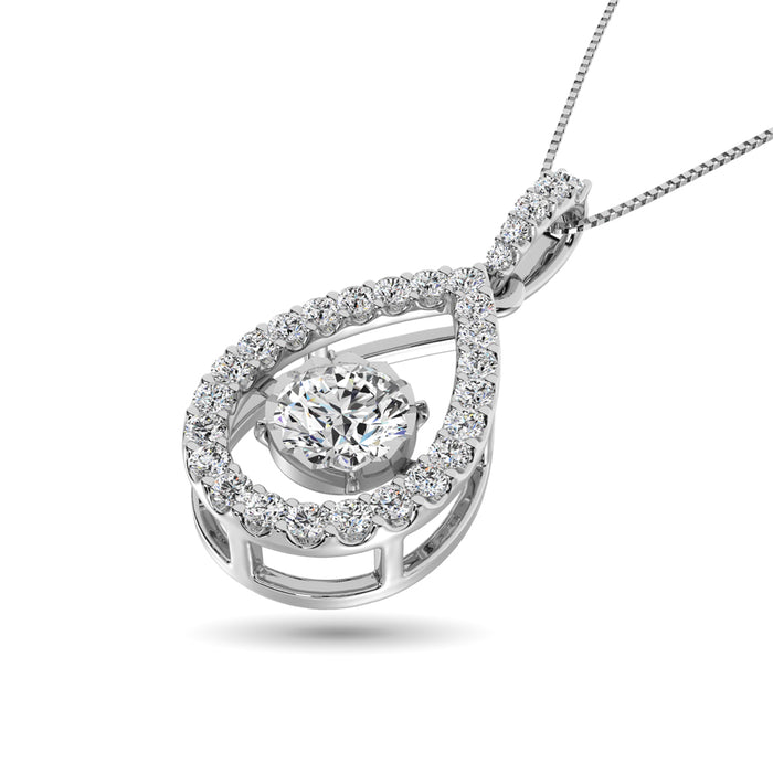 Diamond Shimmering Pear Shape Pendant 1 3/8 ct tw in 14K White Gold