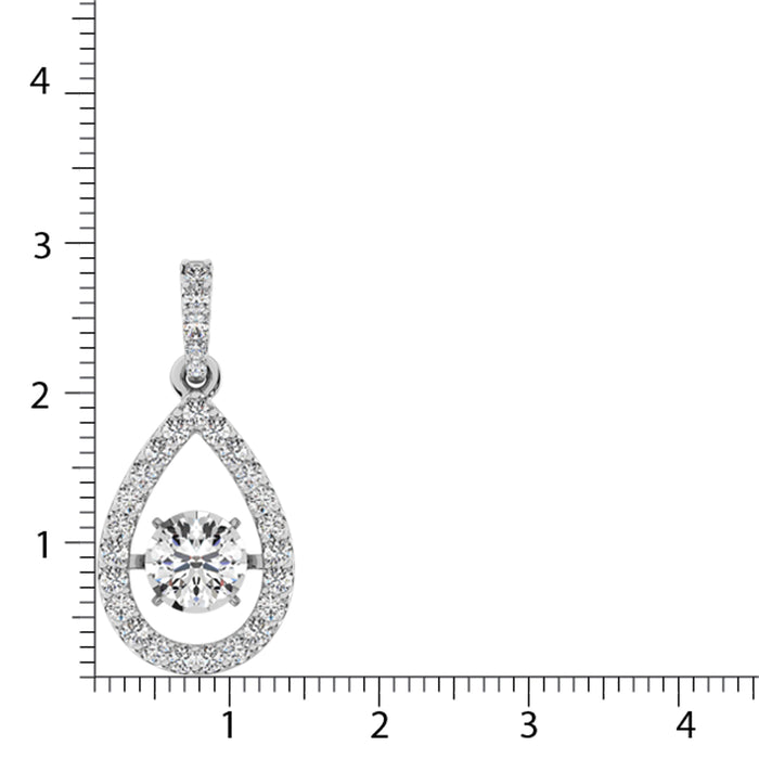 Diamond 2 Ct.Tw. Pear Shape Shimmering Pendant in 14K White Gold