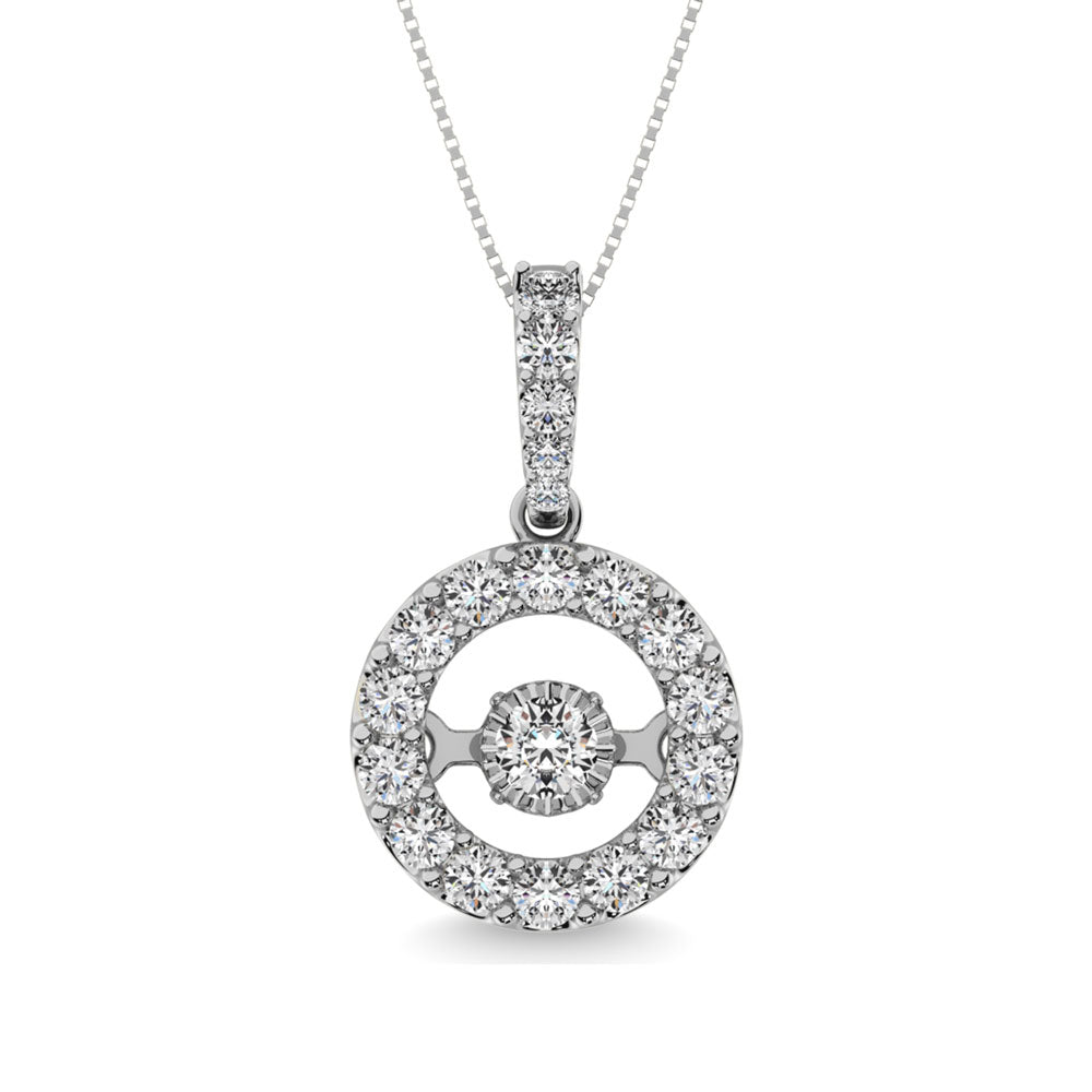 Diamond 2 Ct.Tw. Round Shape Shimmering Pendant in 14K White Gold