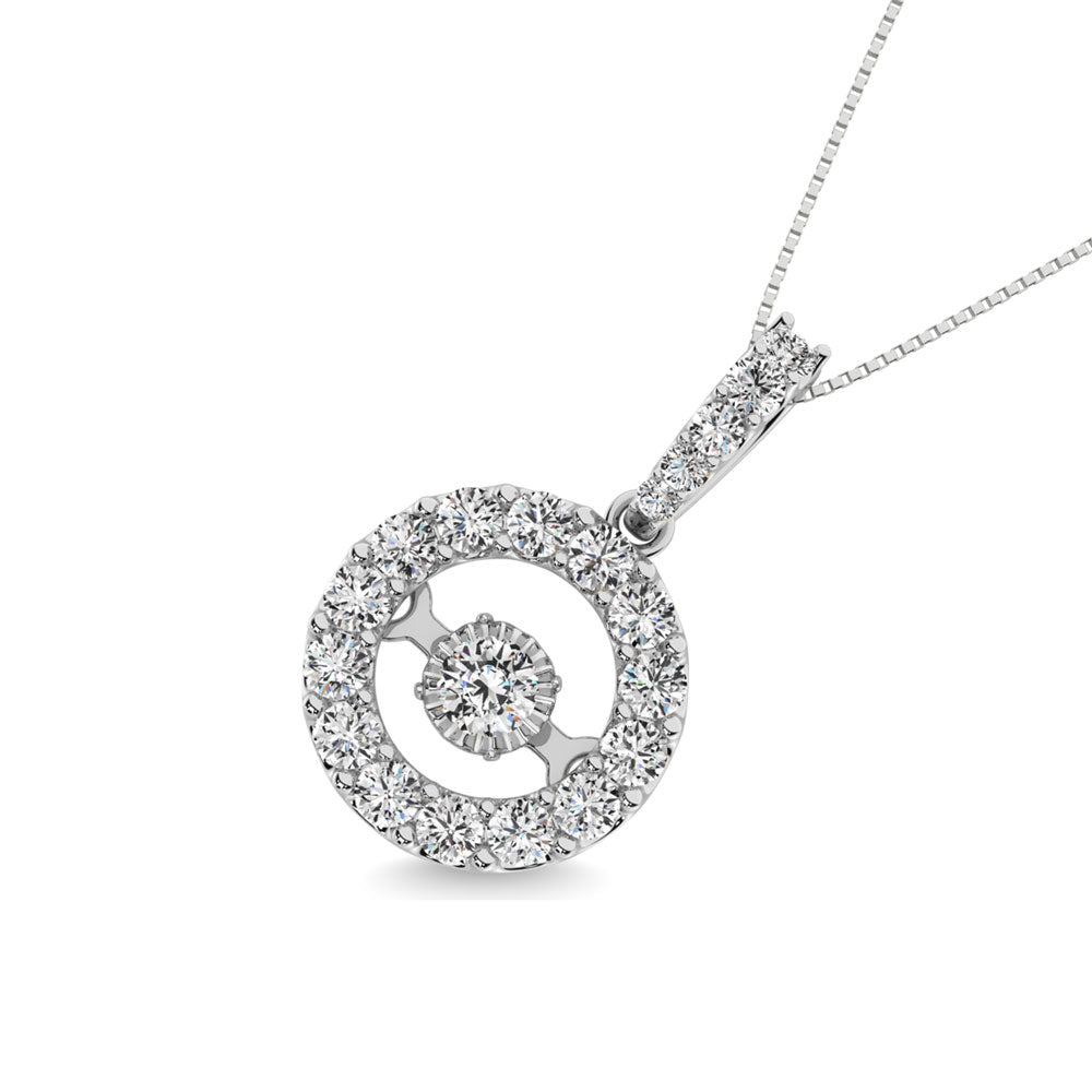 Diamond 2 Ct.Tw. Round Shape Shimmering Pendant in 14K White Gold
