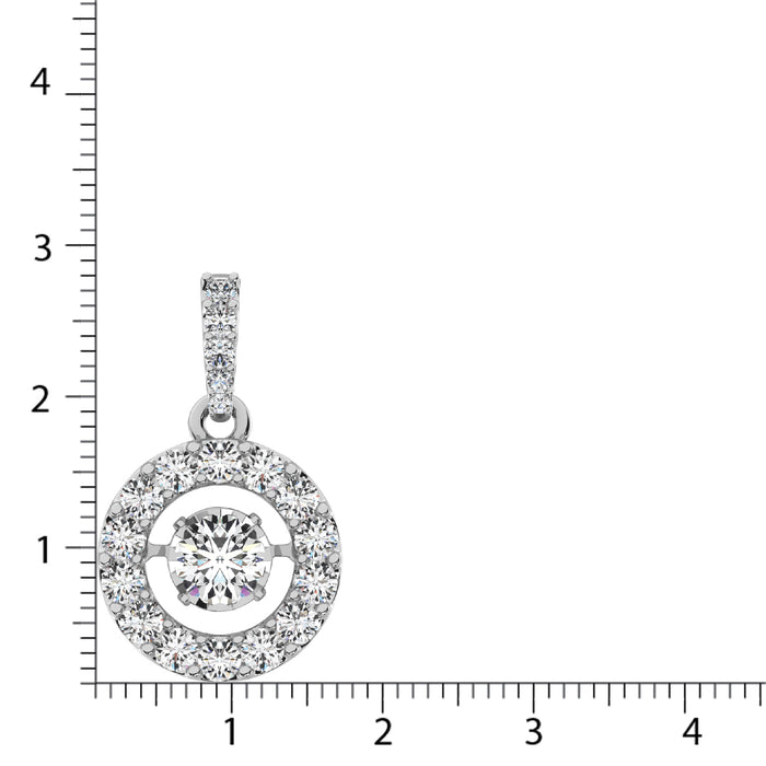 Diamond 2 Ct.Tw. Round Shape Shimmering Pendant in 14K White Gold