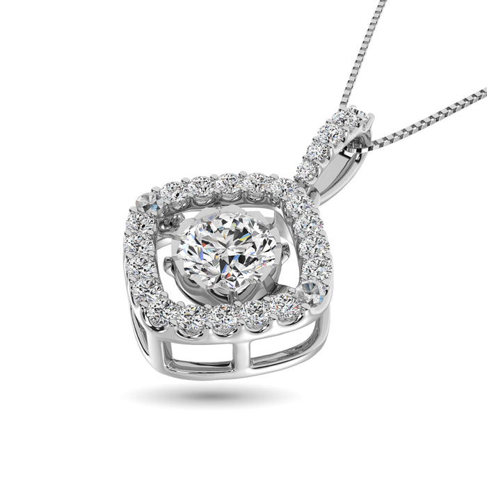 Diamond Shimmering Pendant 1 3/8 ct tw in 14K White Gold