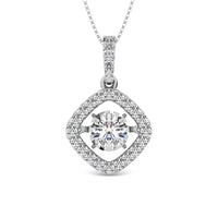 Thumbnail for Diamond 2 Ct.Tw. Square Shape Shimmering Pendant in 14K White Gold