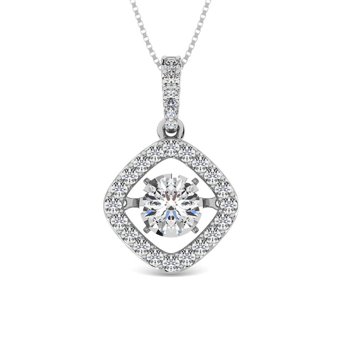 Diamond 2 Ct.Tw. Square Shape Shimmering Pendant in 14K White Gold