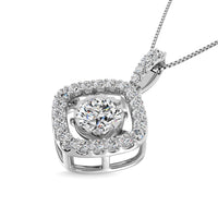 Thumbnail for Diamond 2 Ct.Tw. Square Shape Shimmering Pendant in 14K White Gold