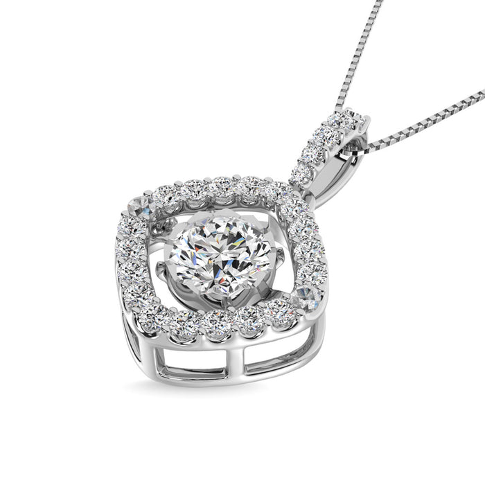 Diamond 2 Ct.Tw. Square Shape Shimmering Pendant in 14K White Gold