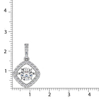 Thumbnail for Diamond 2 Ct.Tw. Square Shape Shimmering Pendant in 14K White Gold