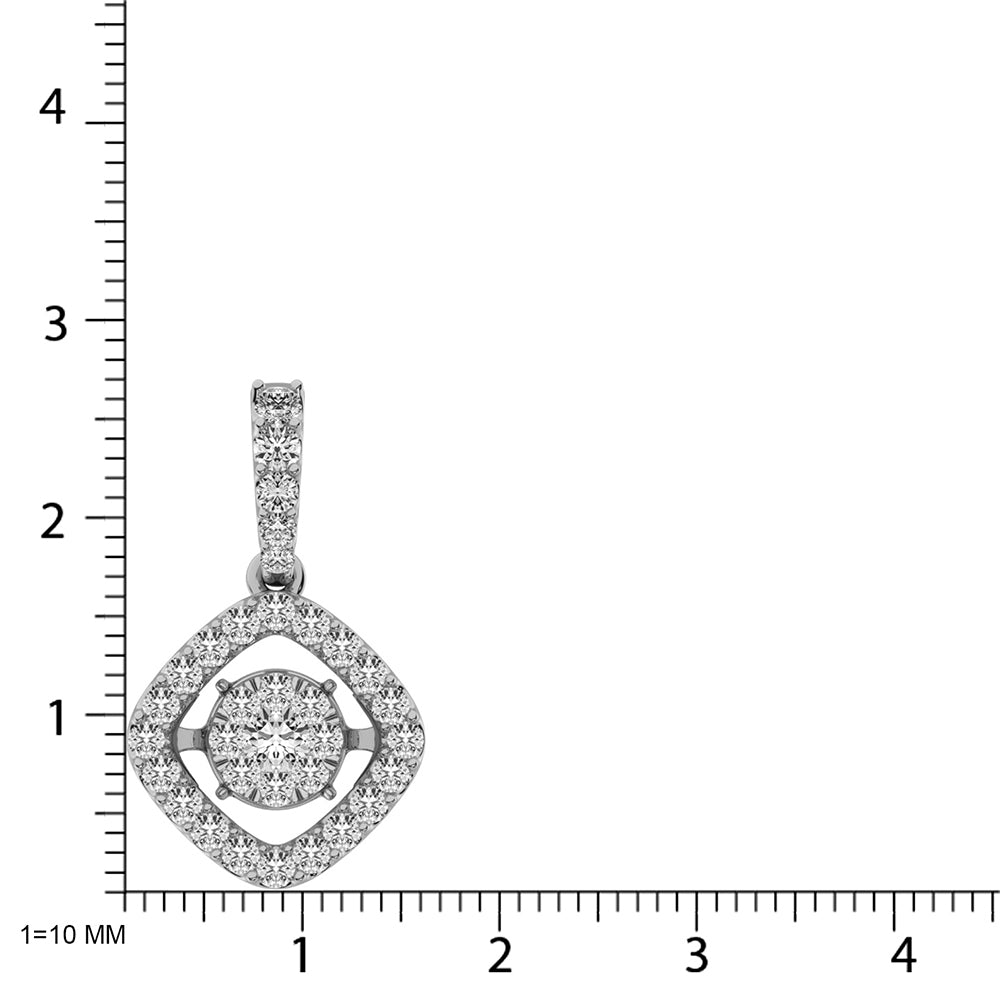 Moving Diamond 5/8 ct tw Pendant in 14K White Gold