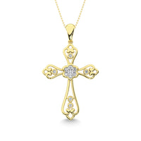 Thumbnail for Diamond Accented Lacy Cross Pendant 1/6 Ct.Tw