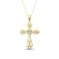 Thumbnail for Diamond Accented Lacy Cross Pendant 1/6 Ct.Tw