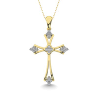 Thumbnail for Gothic Style Diamond 1/5 Ct.Tw Cross Pendant in 10K Yellow Gold