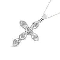 Thumbnail for 14K White Gold 1/5 Ct.Tw. Diamond Cross Pendant