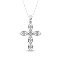 Thumbnail for 14K White Gold 1/5 Ct.Tw. Diamond Cross Pendant
