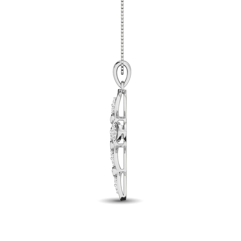 14K White Gold 1/5 Ct.Tw. Diamond Cross Pendant