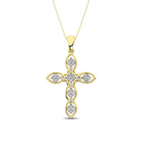 Thumbnail for 14K Yellow Gold 1/5 Ct.Tw. Diamond Cross Pendant