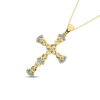 Thumbnail for Gothic Style Diamond 1/6 Ct.Tw Cross Pendant in 10K Yellow Gold