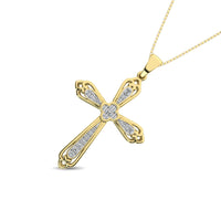 Thumbnail for 14K Yellow Gold 1/6 Ct.Tw. Diamond Cross Pendant