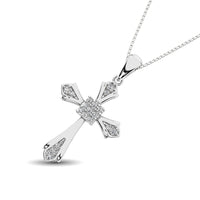 Thumbnail for 14K White Gold 1/6 Ct.Tw. Diamond Cross Pendant