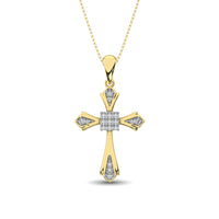 Thumbnail for 14K Yellow Gold 1/6 Ct.Tw. Diamond Cross Pendant