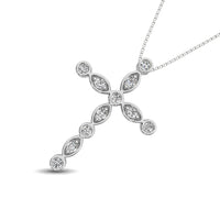 Thumbnail for 14K White Gold 1/4 Ct.Tw. Diamond Cross Pendant