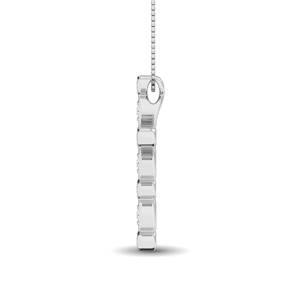 14K White Gold 1/4 Ct.Tw. Diamond Cross Pendant