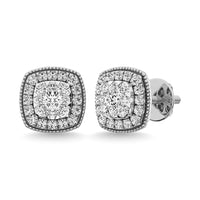 Thumbnail for Diamond 5/8 Ct.Tw. Cluster Earrings in 14K White Gold
